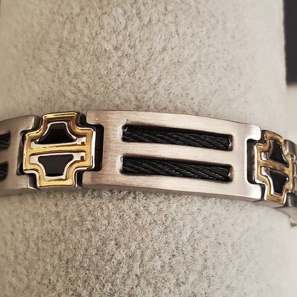 Sabona Men's Cross Bracelet‎ Stainless Steel Black Cable Magnetic Original Box - Picture 4 of 11